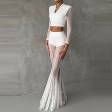 Load image into Gallery viewer, See Through Mesh Flare Pants
