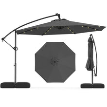 Load image into Gallery viewer, 10ft Solar Patio Umbrella with Base Included