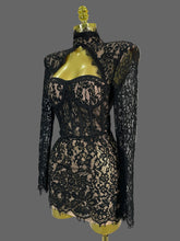 Load image into Gallery viewer, Noir Amour Lace Corset Mini Dress