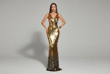 Load image into Gallery viewer, Metallic Luster Maxi Dress