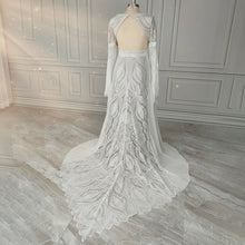Load image into Gallery viewer, Long Split Bell Sleeves Boho Bridal Gowns