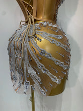 Load image into Gallery viewer, Strapless Rhinestones  Mini Dress