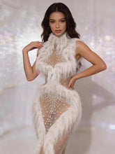 Load image into Gallery viewer, Tassel Mesh See Through Long Dress