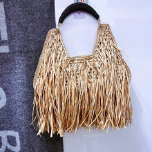 Load image into Gallery viewer, Bohemian Fringe Straw Tote