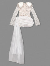 Load image into Gallery viewer, Spliced Lace Temperament Dress