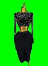 Load image into Gallery viewer, Mesh Pearl Black Top Bandage Set