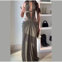 Load image into Gallery viewer, Hollow Out Sequin Halter Dress