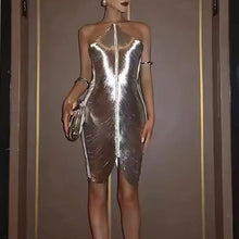 Load image into Gallery viewer, Tassel High Waist Bodycon Dress