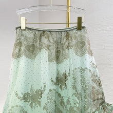 Load image into Gallery viewer, Pure Silk Mint Green Pearl  Skirt Set