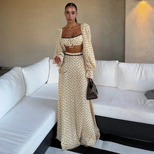 Load image into Gallery viewer, Bohemian Printed Shirt Skirt Suit