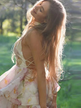 Load image into Gallery viewer, Flower Print Fluffy A-line Dress
