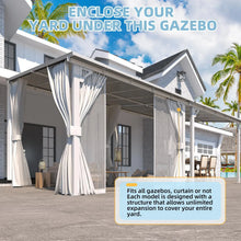 Load image into Gallery viewer, 8x8 Outdoor Lean-to Gazebo Pergola Curtains &amp; Netting Patio