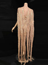 Load image into Gallery viewer, Mesh See Through Tassel Cloak Mini Dress
