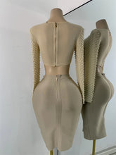 Load image into Gallery viewer, Long Sleeve Beading Top Skirt Set