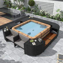 Load image into Gallery viewer, Gray Outdoor Rattan Sectional Sofa Set