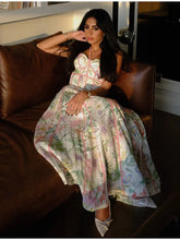 Load image into Gallery viewer, New Boho Floral Print Halter Neck Maxi Dress
