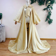 Load image into Gallery viewer, Bow Lapel Collar Taffeta Cape