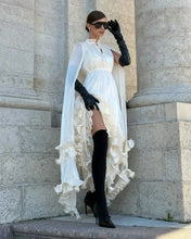 Load image into Gallery viewer, Solid White Ruffle Maxi Dress