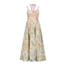 Load image into Gallery viewer, New Boho Floral Print Halter Neck Maxi Dress