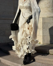 Load image into Gallery viewer, Solid White Ruffle Maxi Dress