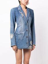 Load image into Gallery viewer, Denim Blazer Jacket