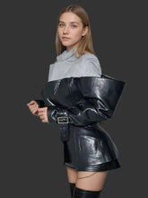 Load image into Gallery viewer, Fashion PU Leather Patchwork Blazer