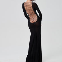 Load image into Gallery viewer, Mesh Black Long Sleeve Backless See Through