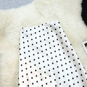 Vintage Polka Dot Satin Mermaid Skirt