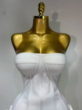 Load image into Gallery viewer, Strapless Flower Prom Gown Mini Dress