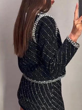 Load image into Gallery viewer, Elegant Tweed Jackets Mini Skirt Set
