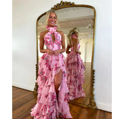 A-line Floor-length Evening Gown
