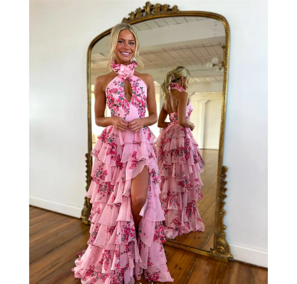 A-line Floor-length Evening Gown
