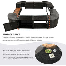 Load image into Gallery viewer, Gray Outdoor Rattan Sectional Sofa Set