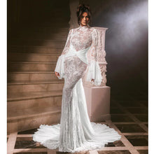 Load image into Gallery viewer, Transparent Lace Evening Dress