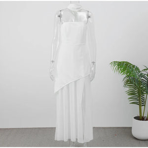 Mesh Patchwork Maxi Dress