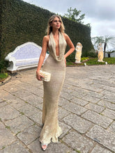 Load image into Gallery viewer, Lace-up Knit Beach Maxi Dress