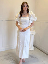Load image into Gallery viewer, Elegant Puff Sleeve Pearl Long Dress