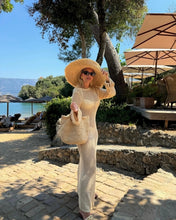 Load image into Gallery viewer, Sexy U-neck Bell Sleeve Knit Maxi Dress