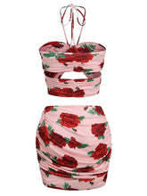 Load image into Gallery viewer, New Summer Floral Print Cropped Top+Mini Skirt