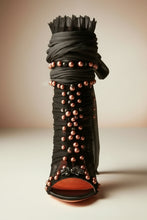 Load image into Gallery viewer, Black Sexy Round Metal Rivets Decor Hollow Sandals