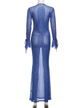 Load image into Gallery viewer, Nibber See Through Folds Maxi Dress