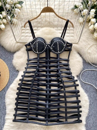 Gothic Bodycon Leather Dress Vintage