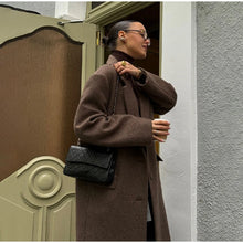 Load image into Gallery viewer, Fashion Waist Cinching Woolen Long Coat