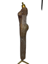 Load image into Gallery viewer, Luxury Sparkly Rhinestones Tassel Transparent Mesh Stretch  Dress
