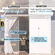 Load image into Gallery viewer, 8x8 Outdoor Lean-to Gazebo Pergola Curtains &amp; Netting Patio