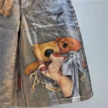 Load image into Gallery viewer, Cartoon Print Denim Short