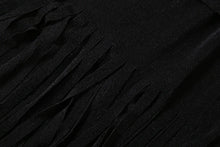 Load image into Gallery viewer, Velvet Tassel Hem Dress