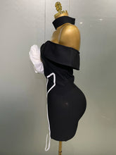 Load image into Gallery viewer, Black Mini Bodycon Bandage Dress