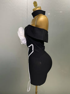 Black Mini Bodycon Bandage Dress