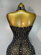 Load image into Gallery viewer, Luxury Rhinestones Sexy Transparent Mesh Maxi Long Dress